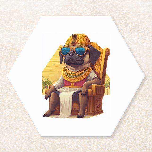 Porta-copo De Papel Pharaoh Pug � Cão Antigo Egito (Frente)