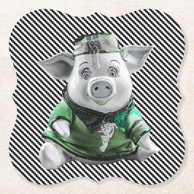 Porta-copo De Papel Piggy Coaster (Frente)