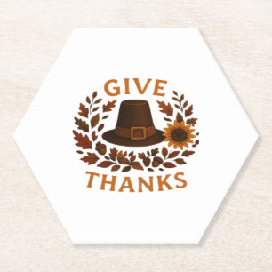 Porta-copo De Papel Pilgrim Hat com Autumn Wreath Classic T-Shirt.png