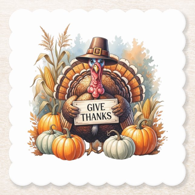 Porta-copo De Papel Pilgrim Spirit & Pumpkin Joy (Frente)