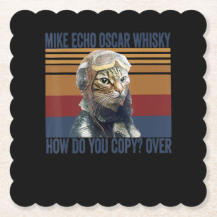 Porta-copo De Papel Piloto de Gato Mike Echo Oscar Whisky - Presente