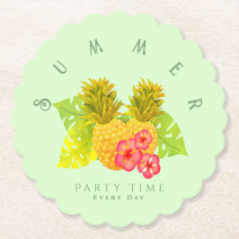 Porta-copo De Papel Pineapple Chic Green Round