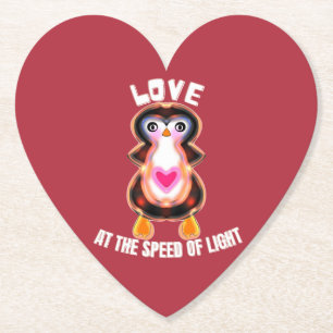 Porta-copo De Papel Pinguim Presente Amor à Velocidade da Luz