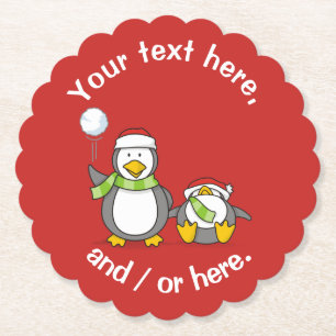 Porta-copo De Papel Pinguins de neve de Natal