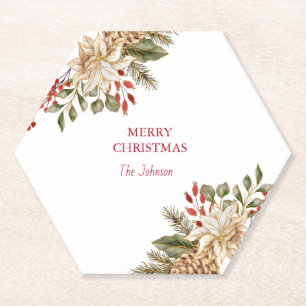 Porta-copo De Papel Pinheiros de Aquarela Elegante