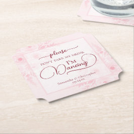 Porta-copo De Papel Pink Boho Peonies Don't Take My Drink Wedding