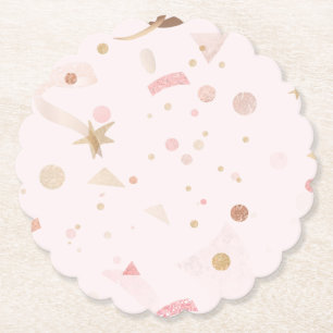 Porta-copo De Papel Pink festivo e padrão Dourado