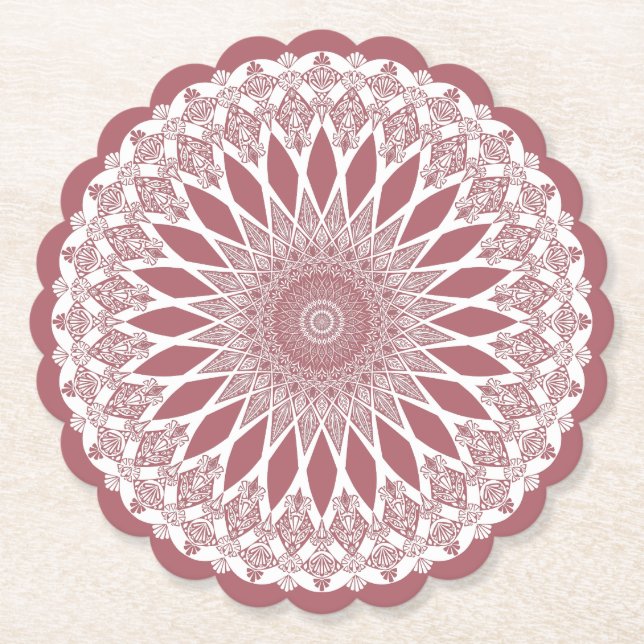 Porta-copo De Papel Pink Madder Tristyns Mandala (Frente)