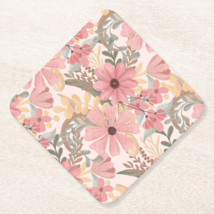 Porta-copo De Papel Pink Sage Green Floral deixa padrão de aquarela