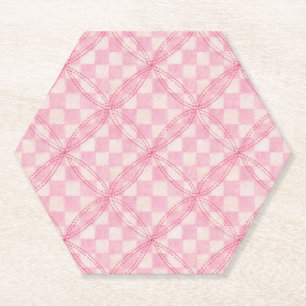 Porta-copo De Papel PINK VERIFIQUE Portas copos DE Papel QUILT Hexagon