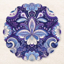 Porta-copo De Papel Piso Royal Azul Paisley