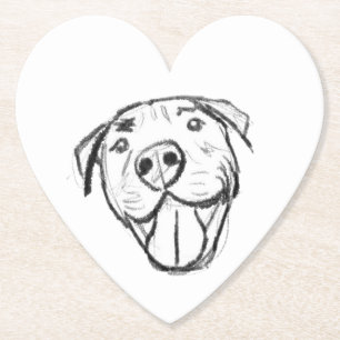 Porta-copo De Papel pitbull desenhando simples amantes de cachorro pre
