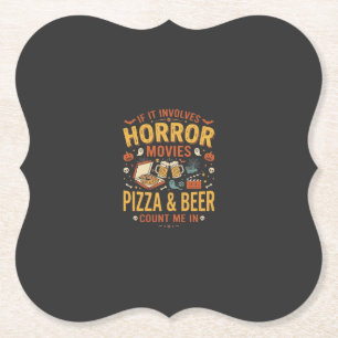 Porta-copo De Papel Pizza Cerveja Filmes de Terror Design de Halloween