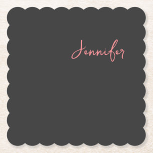 Porta-copo De Papel Planilha Minimalista de Nome de Caligrafia Profiss