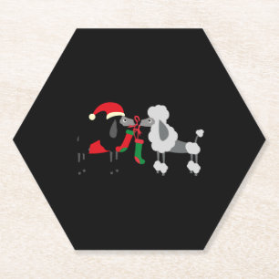 Porta-copo De Papel Poodles de Natal Cães de Natal Poodle
