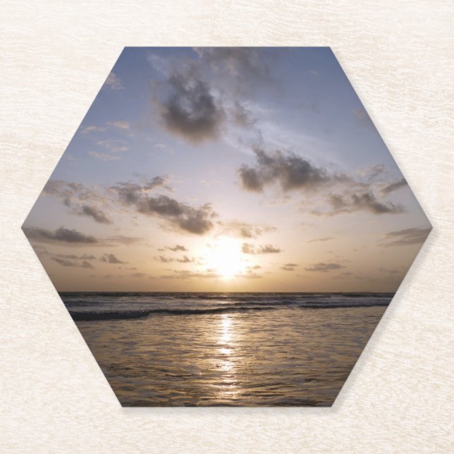 Porta-copo De Papel Pôr do sol sobre o mar árabe (Frente)