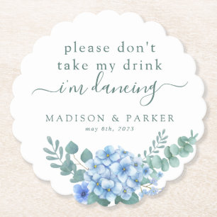 Porta-copo De Papel Por favor, não tome minha bebida Blue Hydrangea