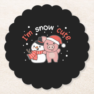 Porta-copo De Papel Porco, eu sou Snow Cute Snowman Snowman Pun