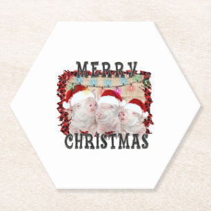 Porta-copo De Papel Porco Feliz de Natal