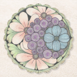 Porta-copo De Papel Porta copos de arte de rosca da Flor4