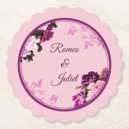 Porta-copo De Papel Porta copos de Casamento do Anel Floral Roxo