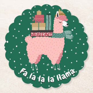 Porta-copo De Papel Porta copos de Holiday Llama - Fa la la llama