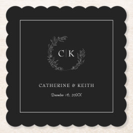 Porta-copo De Papel Porta copos de Papel de Casamento Monograma Elegan