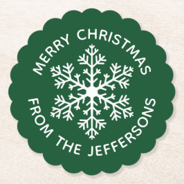 Porta-copo De Papel Porta copos de Papel em Floco de Neve Verde