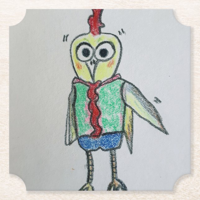 Porta-copo De Papel Porta copos de papel em galinha (Frente)