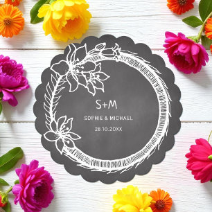 Porta-copo De Papel Porta copos de Papel Floral de Casamento Branco Ne