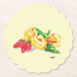 Porta-copo De Papel Porta copos de papel: Frutas de amor