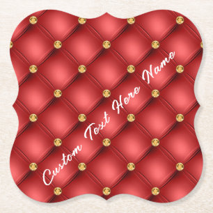 Porta-copo De Papel Porta copos de papel Gemstone Dourado vermelho com