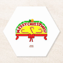 Porta copos de Papel Hexagon do cartões de natal