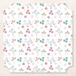 Porta-copo De Papel Porta copos Floral de Aquarela | Rosa | 6 t