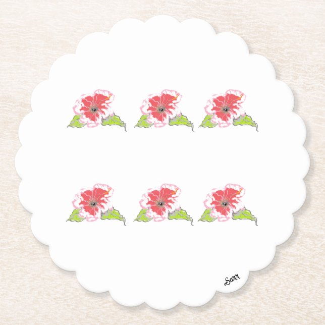 Porta-copo De Papel Portal-copos : Flores Exóticas (Frente)
