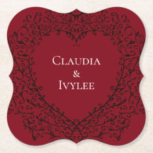 Portas copos de Casamento Gótico do Coração Vermel