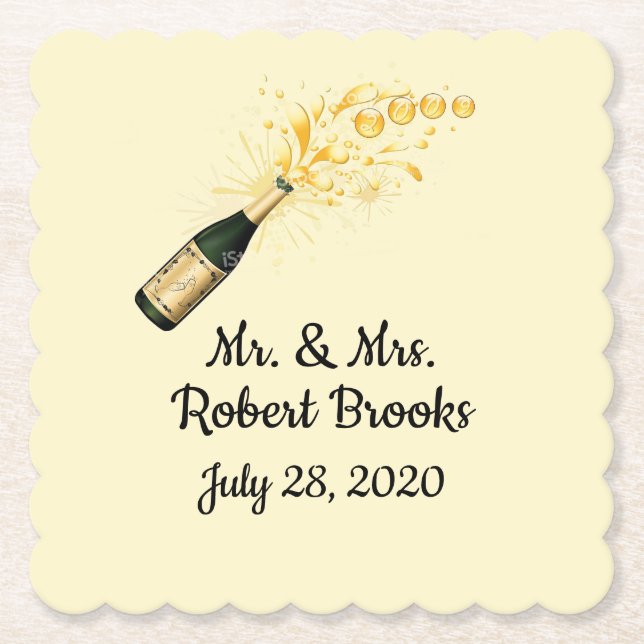 Porta-copo De Papel Portas copos de casamento monogramas (Frente)