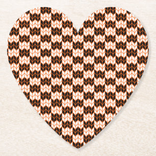 Porta-copo De Papel PORTAS COPOS de Papel Coração do KNIT CHECK ORANGE