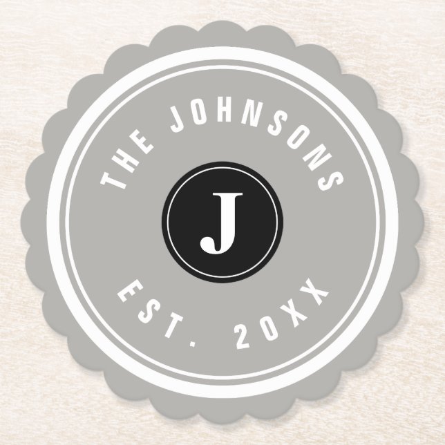 Porta-copo De Papel Portas copos de papel de borda escallop de nome de (Frente)