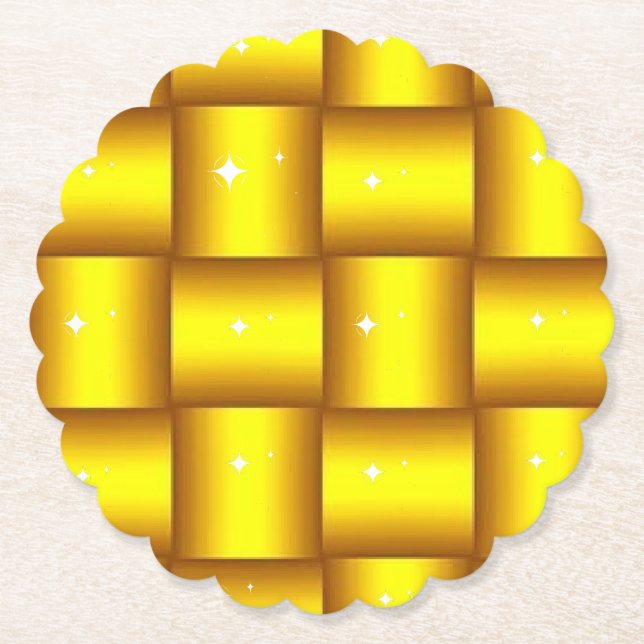 Porta-copo De Papel Portas copos de Papel Redondas com Escala Dourada (Frente)