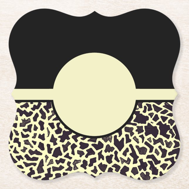 Porta-copo De Papel Portas copos Pretas Leopardo (Frente)