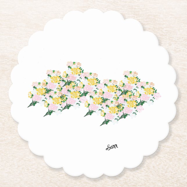 Porta-copo De Papel portas copos: Ventos De Flores De Mola (Frente)