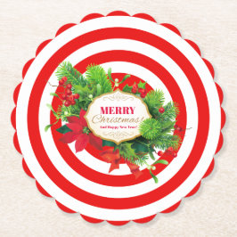 Porta-copo De Papel Porte-copos de papel listrado de vermelho de Natal