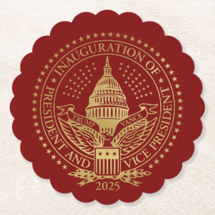 Porta-copo De Papel posse do logotipo inaugural do presidente Trump Va