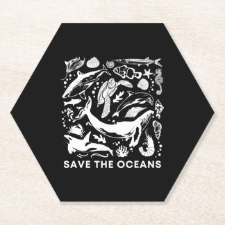 Porta-copo De Papel Poupe As Alterações Climáticas Oceanas-Baleia Orca