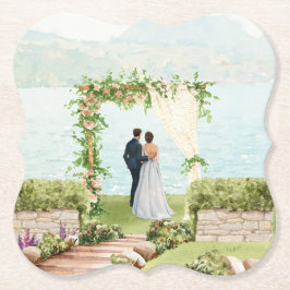 Porta-copo De Papel Pousa Copos de Botânica em Aquarela Elegante