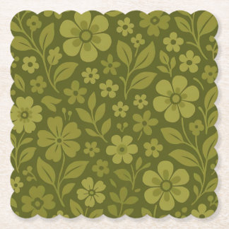 Porta-copo De Papel Pousa-Copos de Papel Floral Verde Retro – Mais For