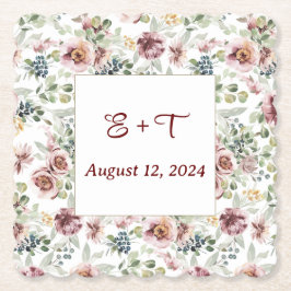 Porta-copo De Papel Pousa-copos de papel pastel floral romântico perso