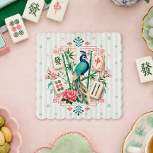 Pousa Copos Floral Mahjong Bird Elegante
