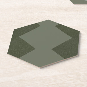 Porta-copo De Papel Pousa-copos Hexagonal Verde Musgo Personalizado